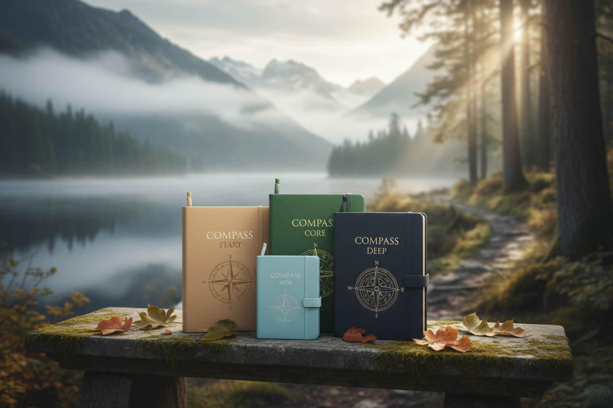 Compass Product Line with Nature Background